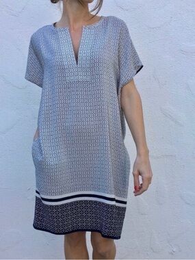 Vince Silk Dress w/Pockets Blue L